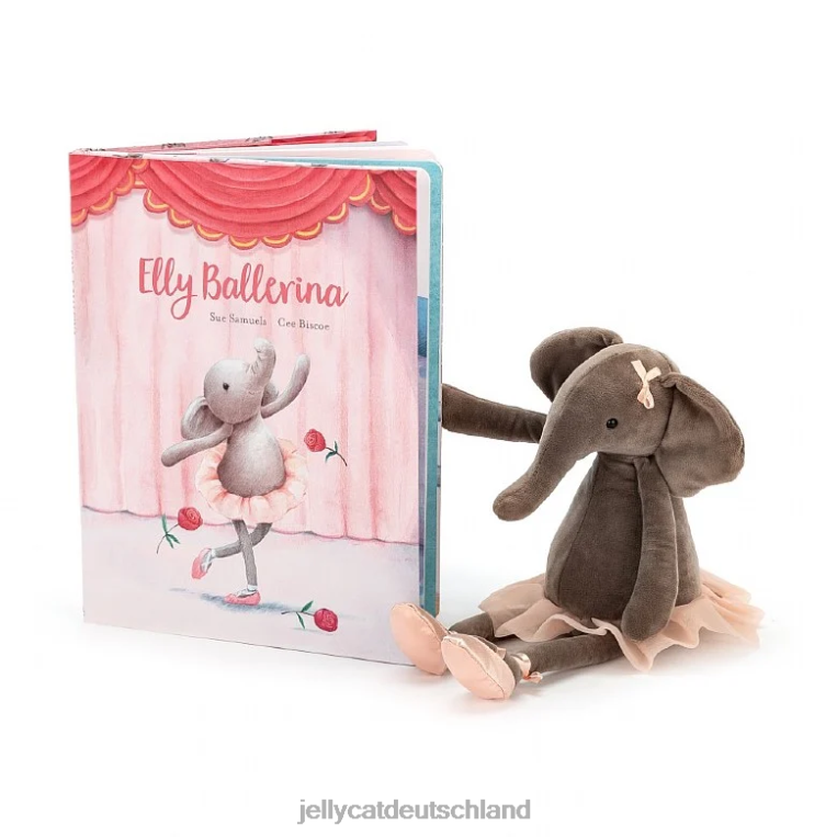 Jellycat Buch „Elly Ballerina“ und „Dancing Darcey Elephant Grey“. Buch Z8424691