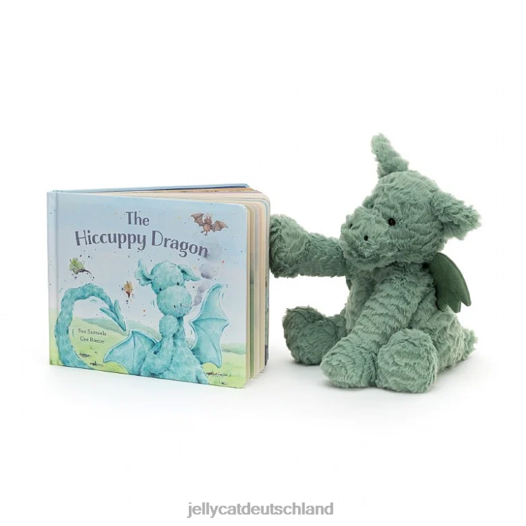 Jellycat Das Buch „Hiccupy Dragon“ und „Fuddlewuddle Dragon Green“. Buch Z8424811