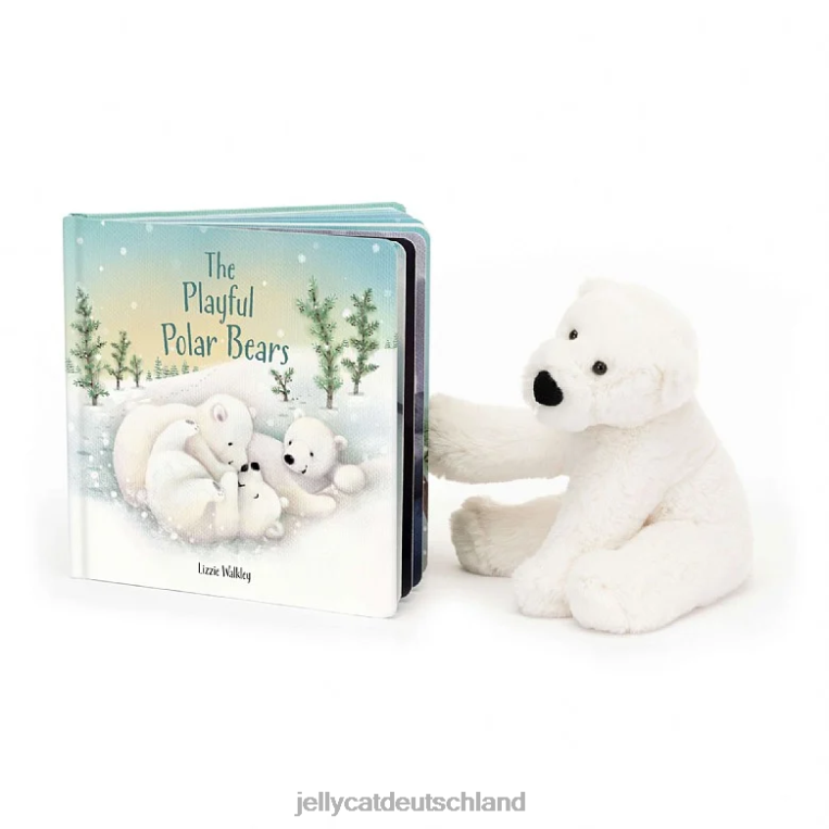 Jellycat Das verspielte Eisbärenbuch und Perry Eisbärweiß Buch Z8424554