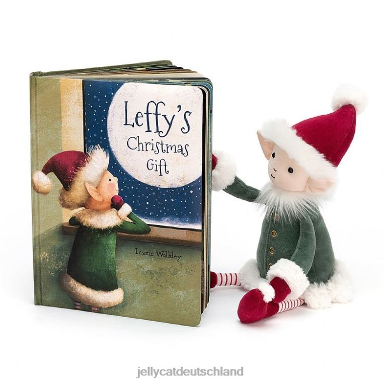 Jellycat Leffys Weihnachtsgeschenkbuch und Leffy Elf, mehrfarbig Buch Z8424352