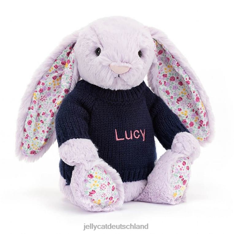 Jellycat Blossom Jasmine Bunny mit personalisiertem Marinepullover lila Spielzeug Z8424472