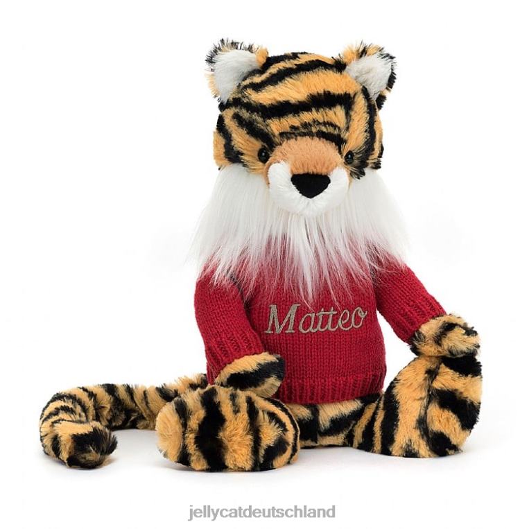 Jellycat schüchterner Tiger mit personalisiertem roten Pullover mehrfarbig Spielzeug Z8424313