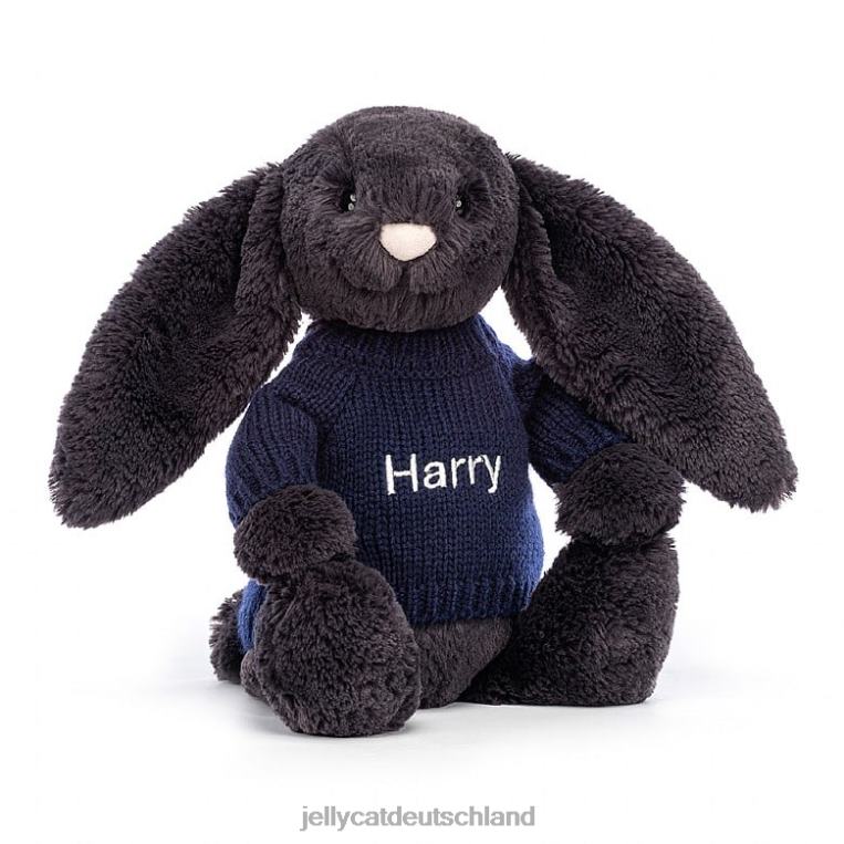 Jellycat Schüchterner Hase mit personalisierter marineblauer Pullovertinte Spielzeug Z8424514