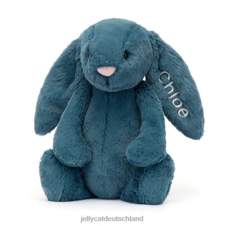 Jellycat personalisierter schüchterner mineralblauer Hase mittleres Kolbaltblau Spielzeug Z8424346