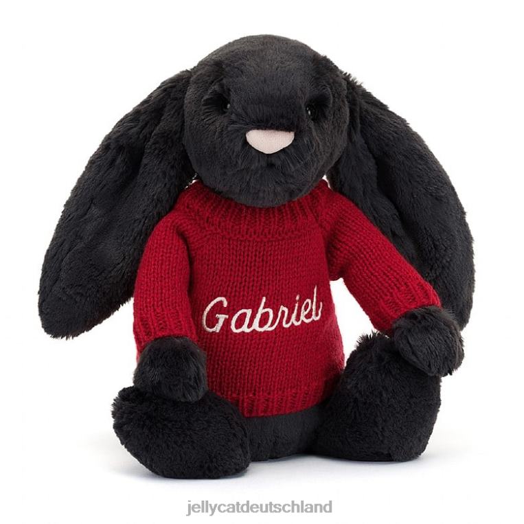 Jellycat schüchterner Hase mit personalisierter roter Pullovertinte Spielzeug Z8424519